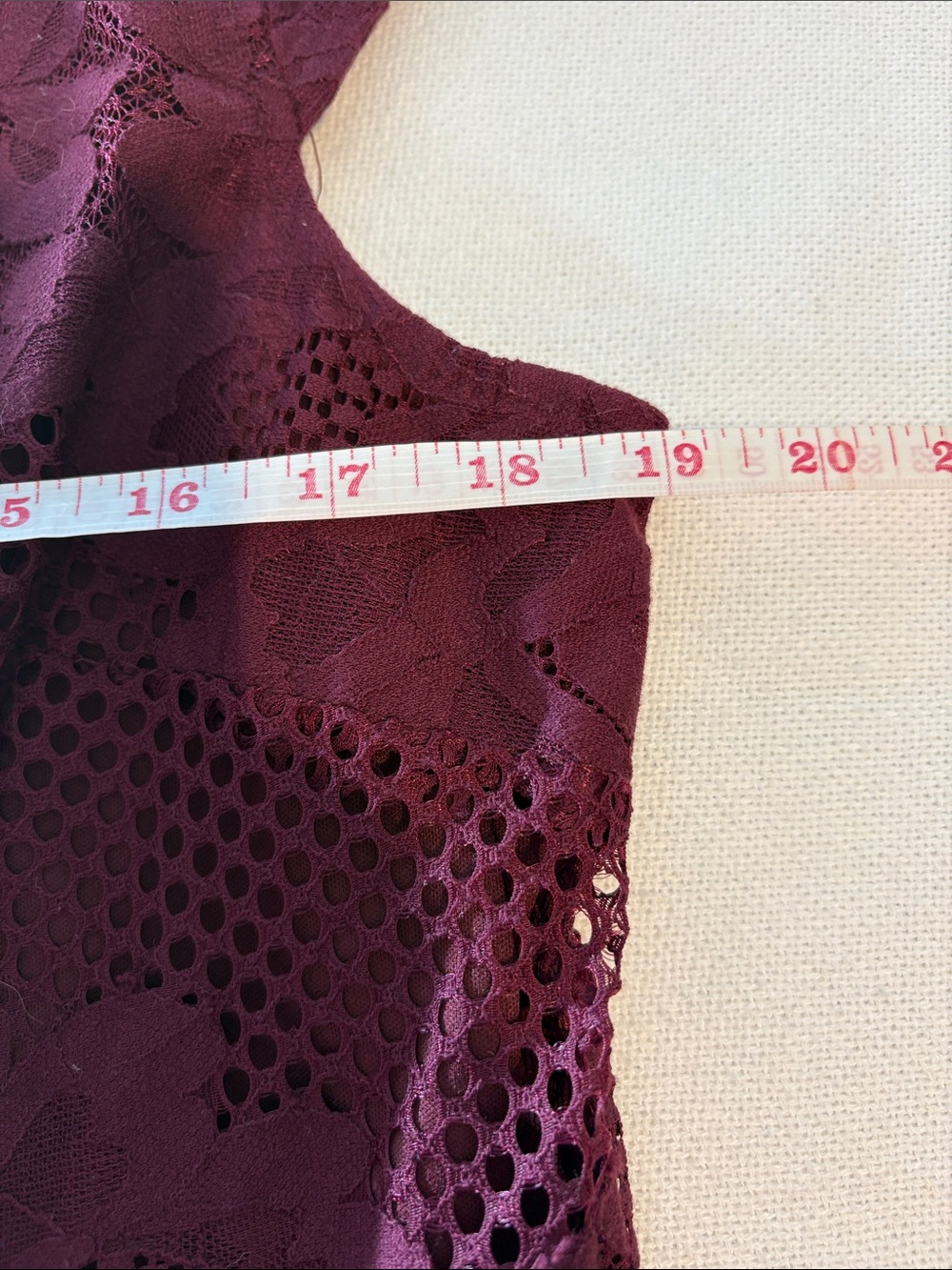 le chateau Burgundy Floral Lace Mini Dress - Picture 6 of 9